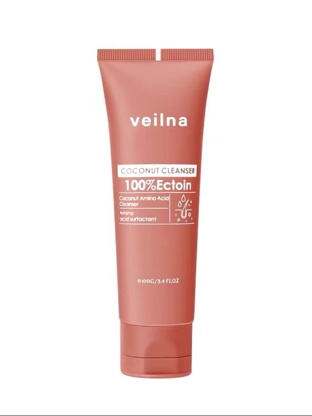 Veilna Coconut Cleanser — Coral Pink Moisture-Balancing Face Wash